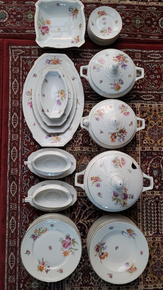 Porcelæn, Stel Tallerken Fad Bowle