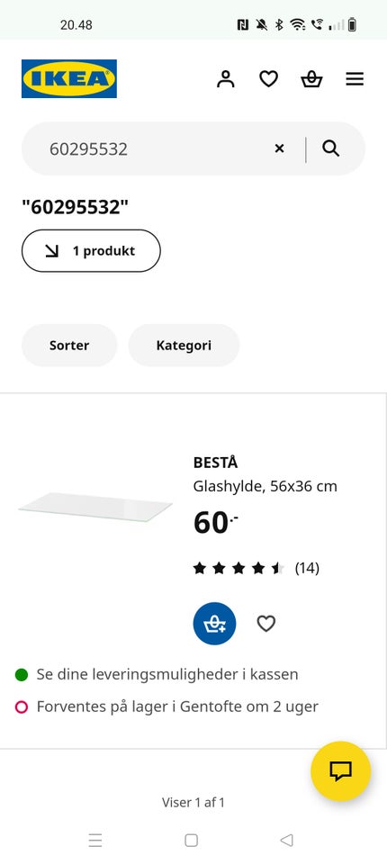 Bestå glashylde, Ikea