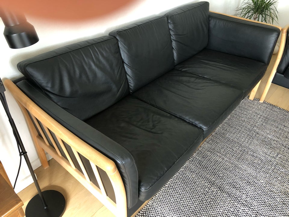 Sofa, læder, 3 pers.