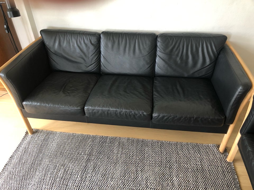 Sofa, læder, 3 pers.