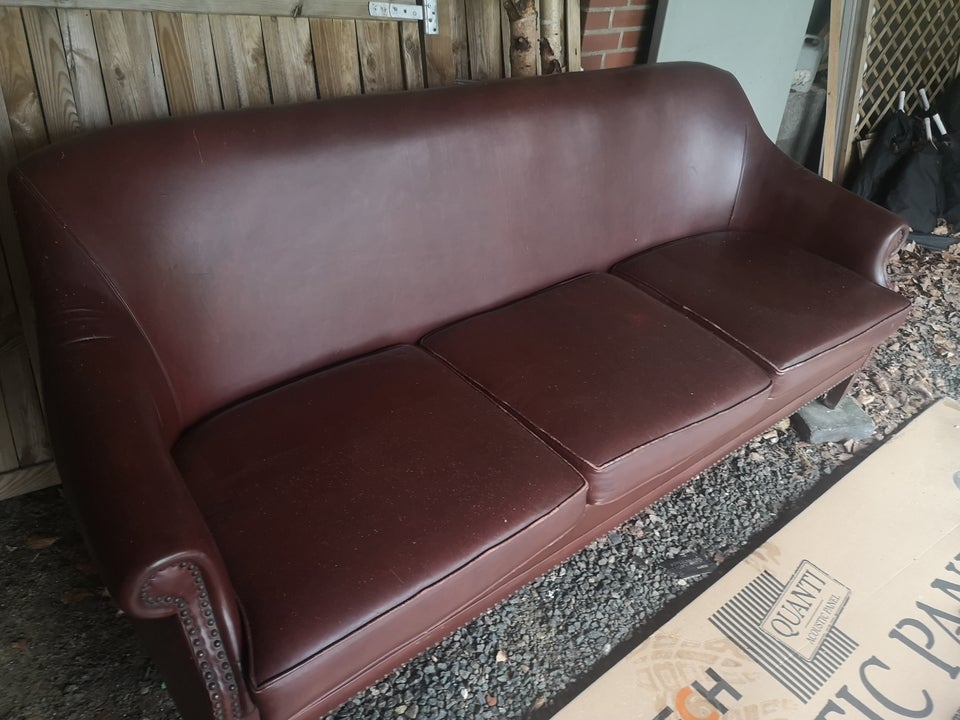 Sofa, læder, 3 pers.