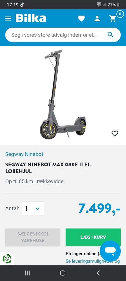 El-løbehjul Segway str L-XL