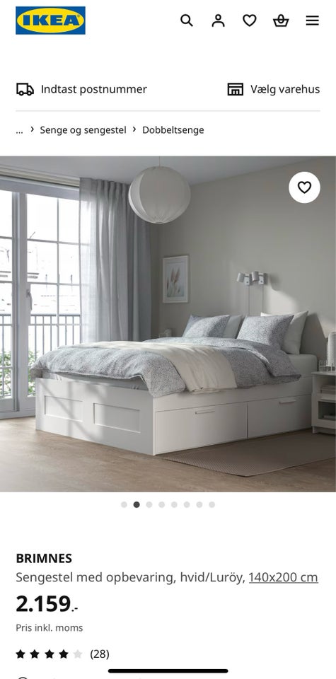 Dobbeltseng, Ikea, b: 140 l: 200