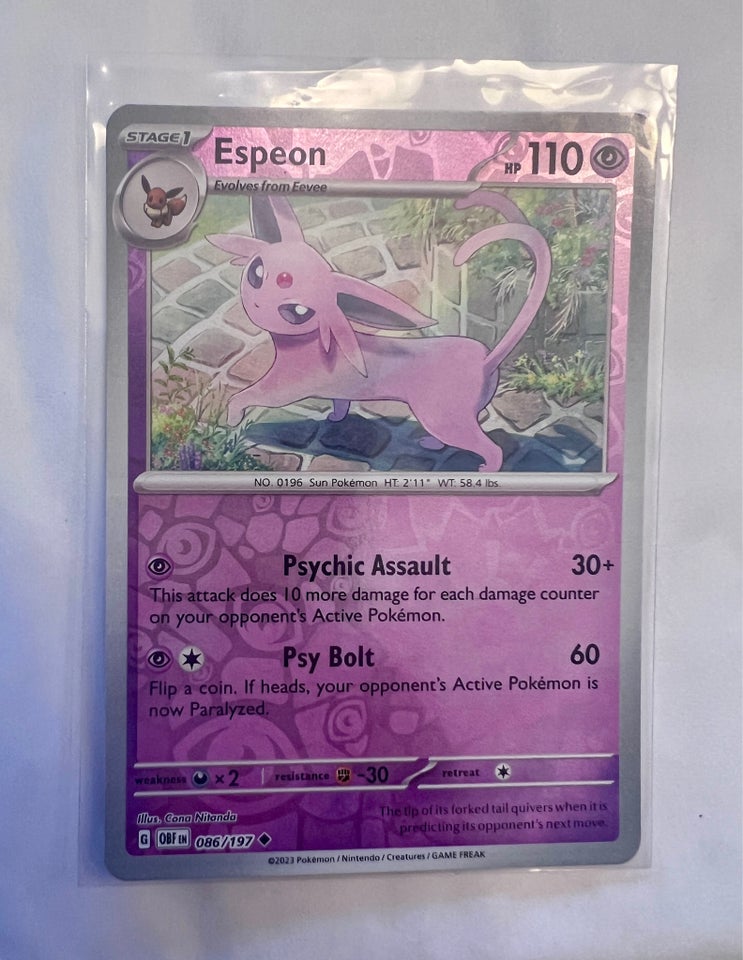 Samlekort, Espeon reverse