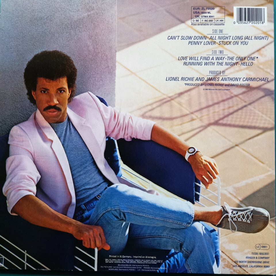 LP, Lionel Richie, Can't slow down