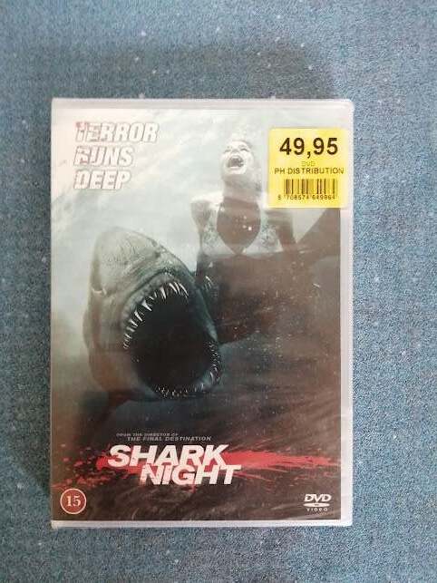 Uåbnet Shark Night, DVD, gyser