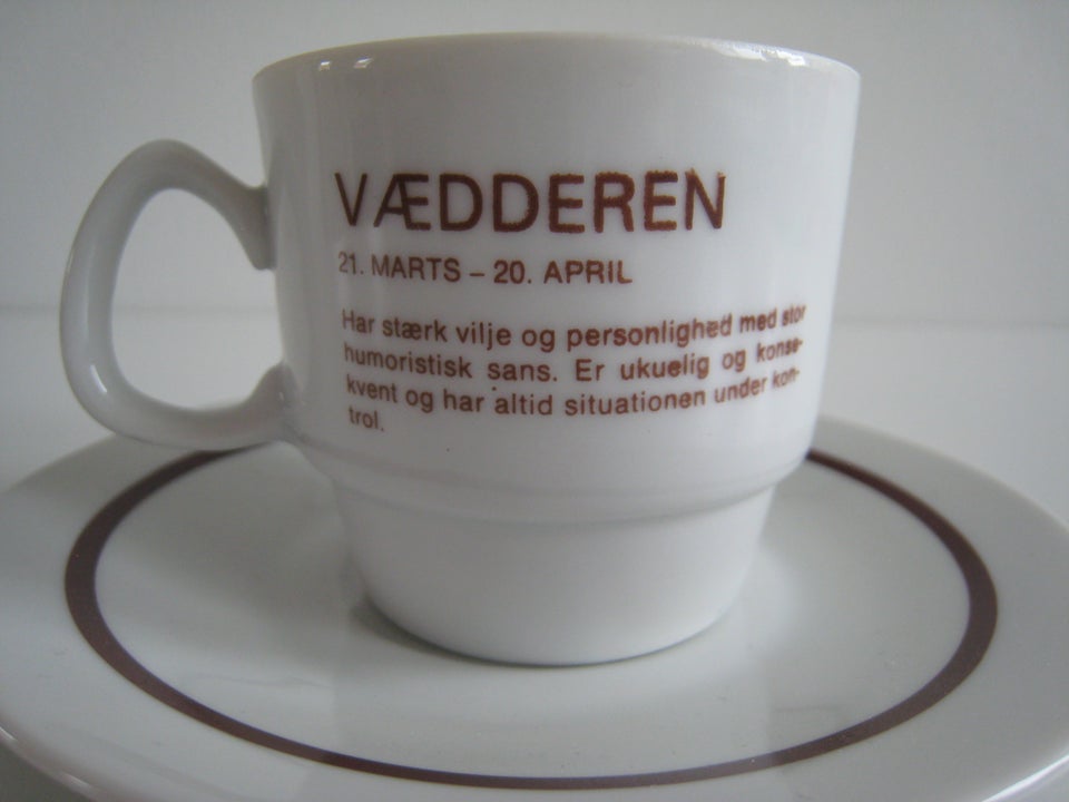 Porcelæn, kop og underkop, vædder