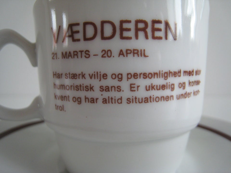 Porcelæn, kop og underkop, vædder