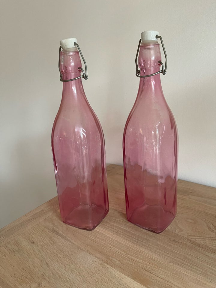 Andet, Karaffel 2 stk, Rosa glas