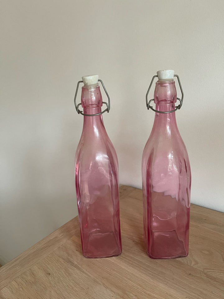 Andet, Karaffel 2 stk, Rosa glas