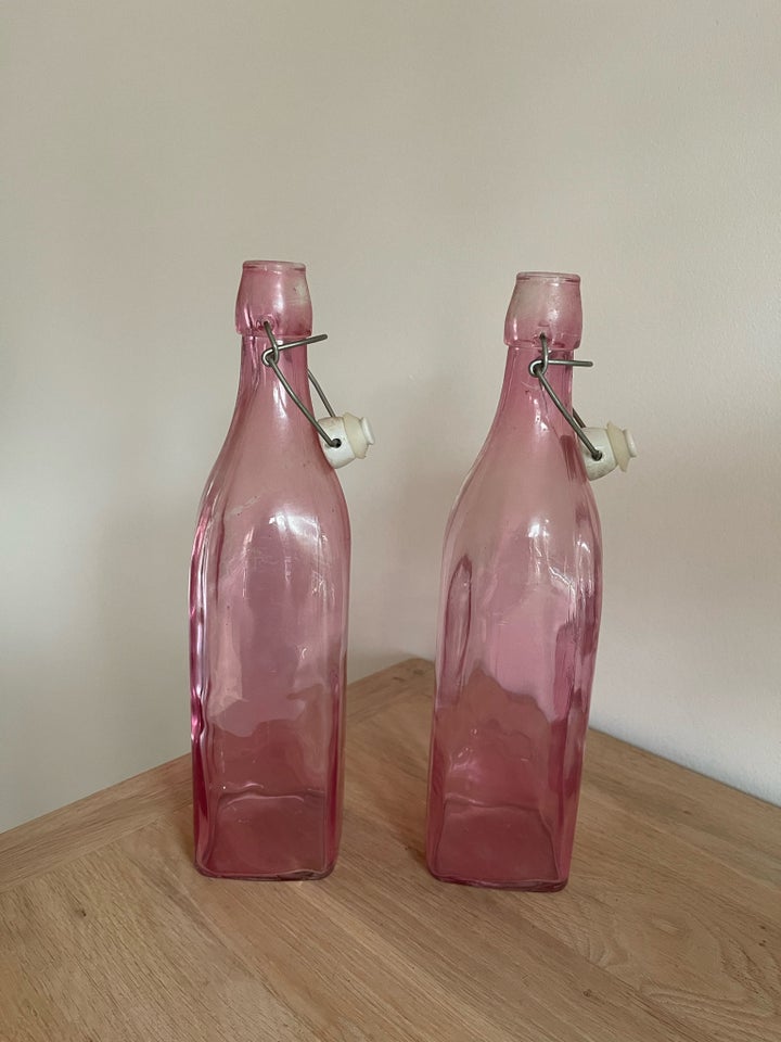 Andet, Karaffel 2 stk, Rosa glas