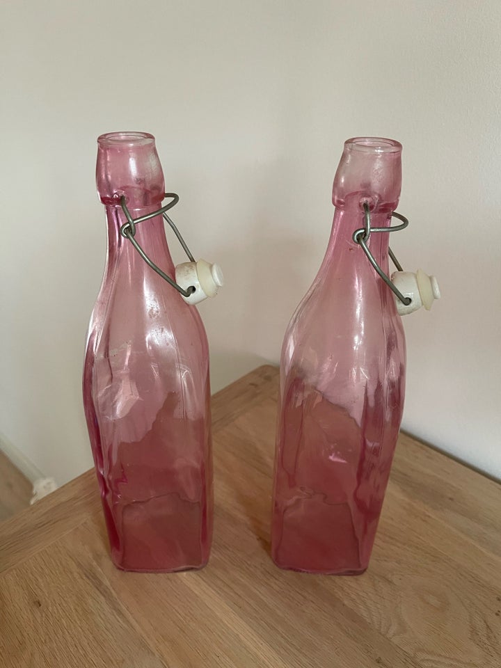 Andet, Karaffel 2 stk, Rosa glas