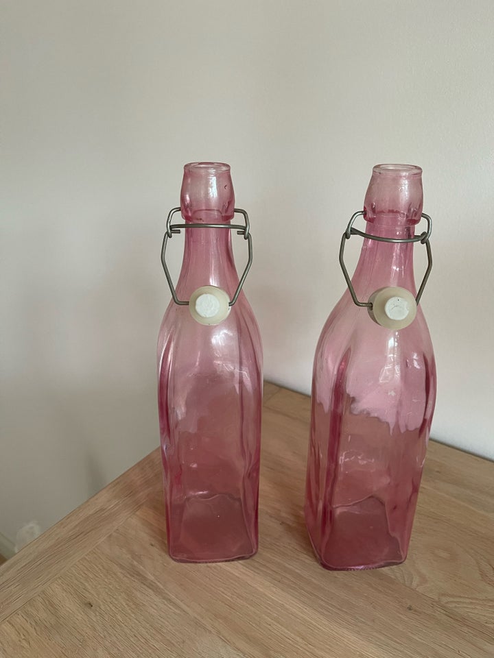 Andet, Karaffel 2 stk, Rosa glas