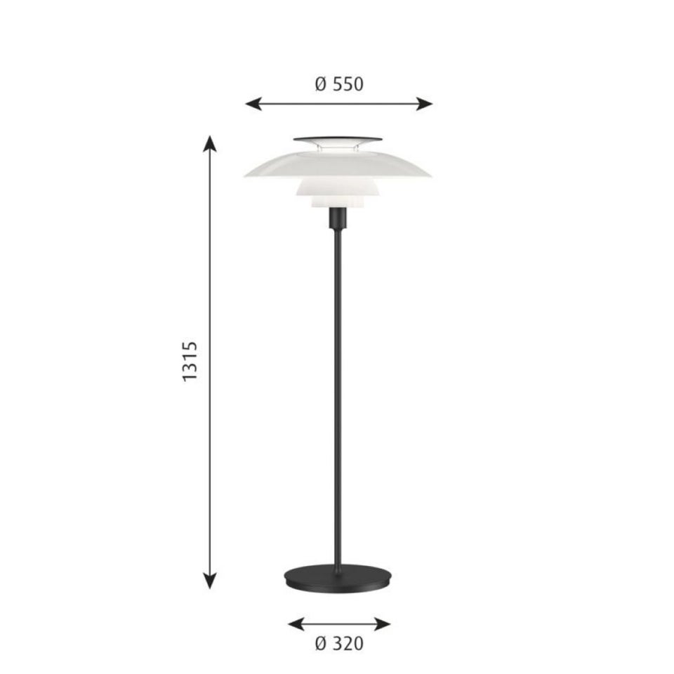 Poul Henningsen, PH 80 gulvlampe,