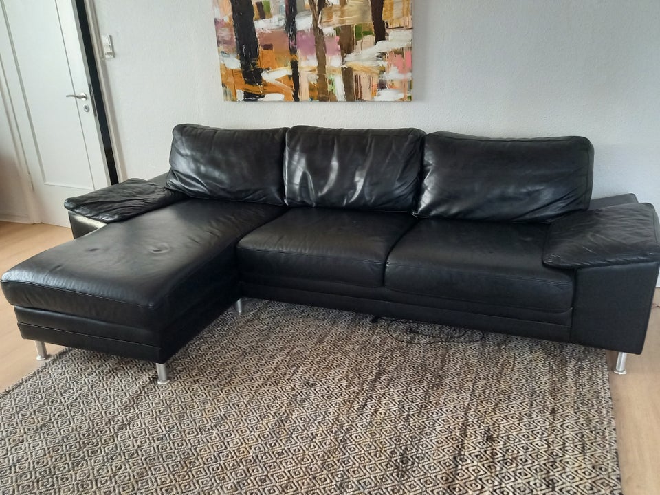 Sofa, læder, 3 pers.