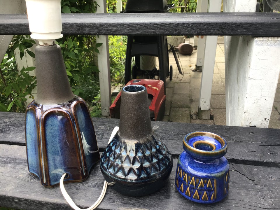 Keramik Lampe lysestage og vase