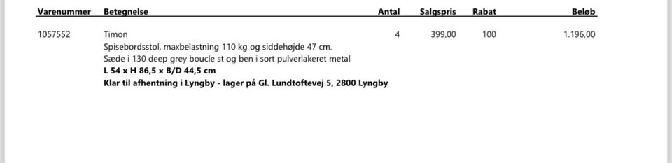 Spisebordsstol, Stof , Ilva