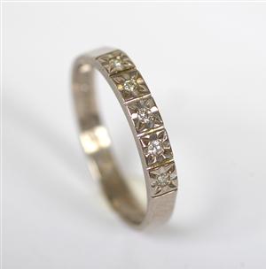 Fingerring, hvidguld, Diamant