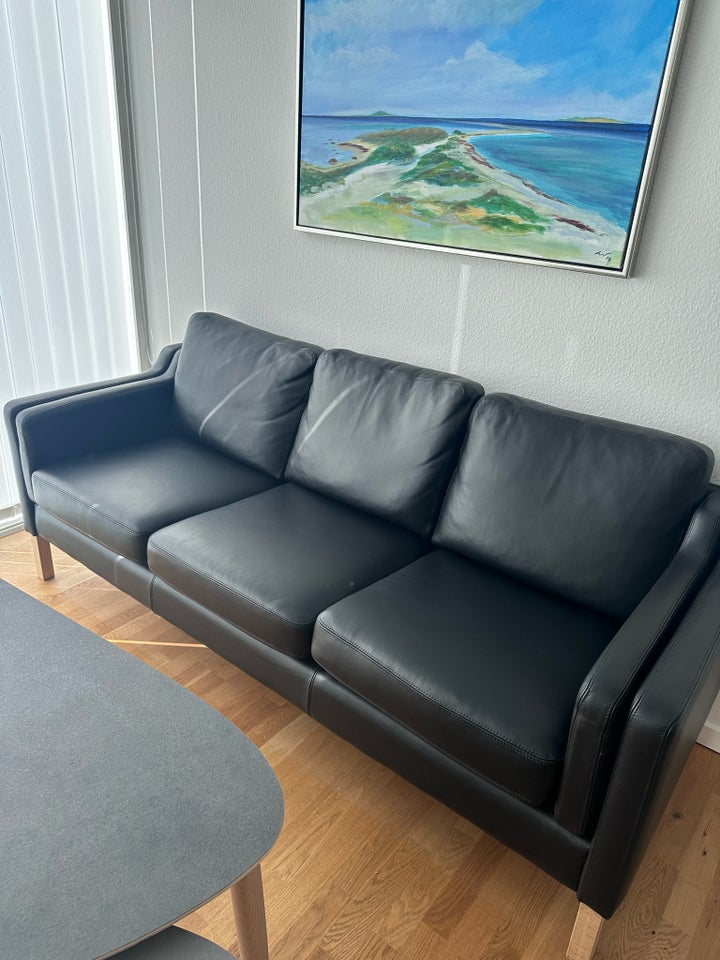 Sofa, læder, 3 pers.