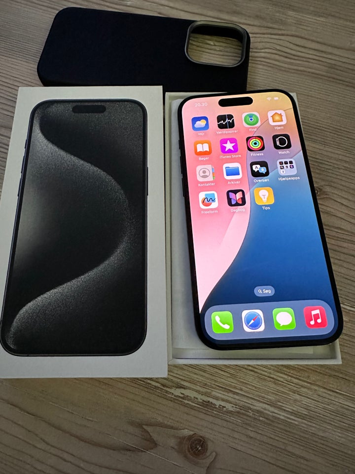 iPhone 15 Pro, 128 GB, sort