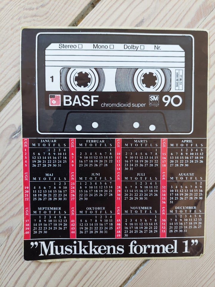 Klistermærker, BASF kalender