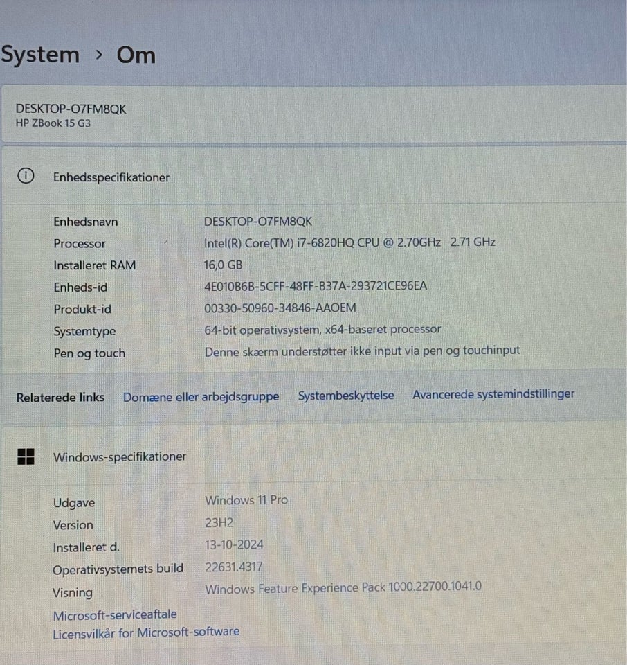 HP ZBook 15 Gen3, 2.70-3.60 GHz, 16