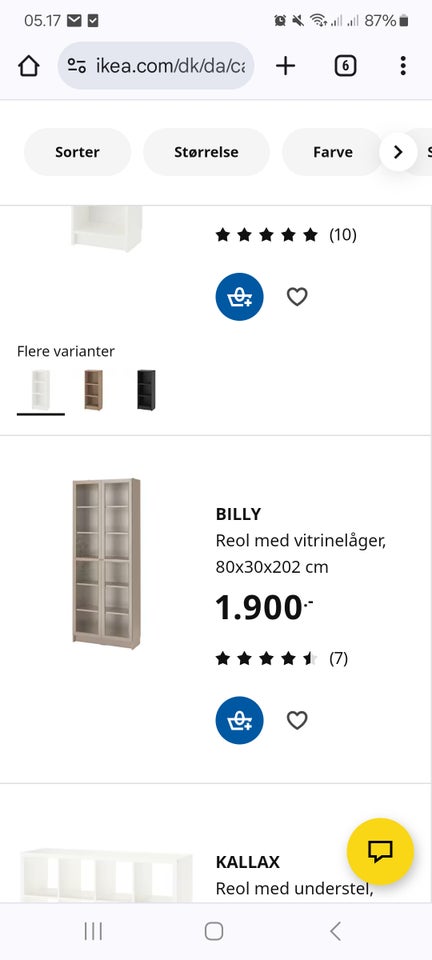 Vitrineskab Ikea Billy