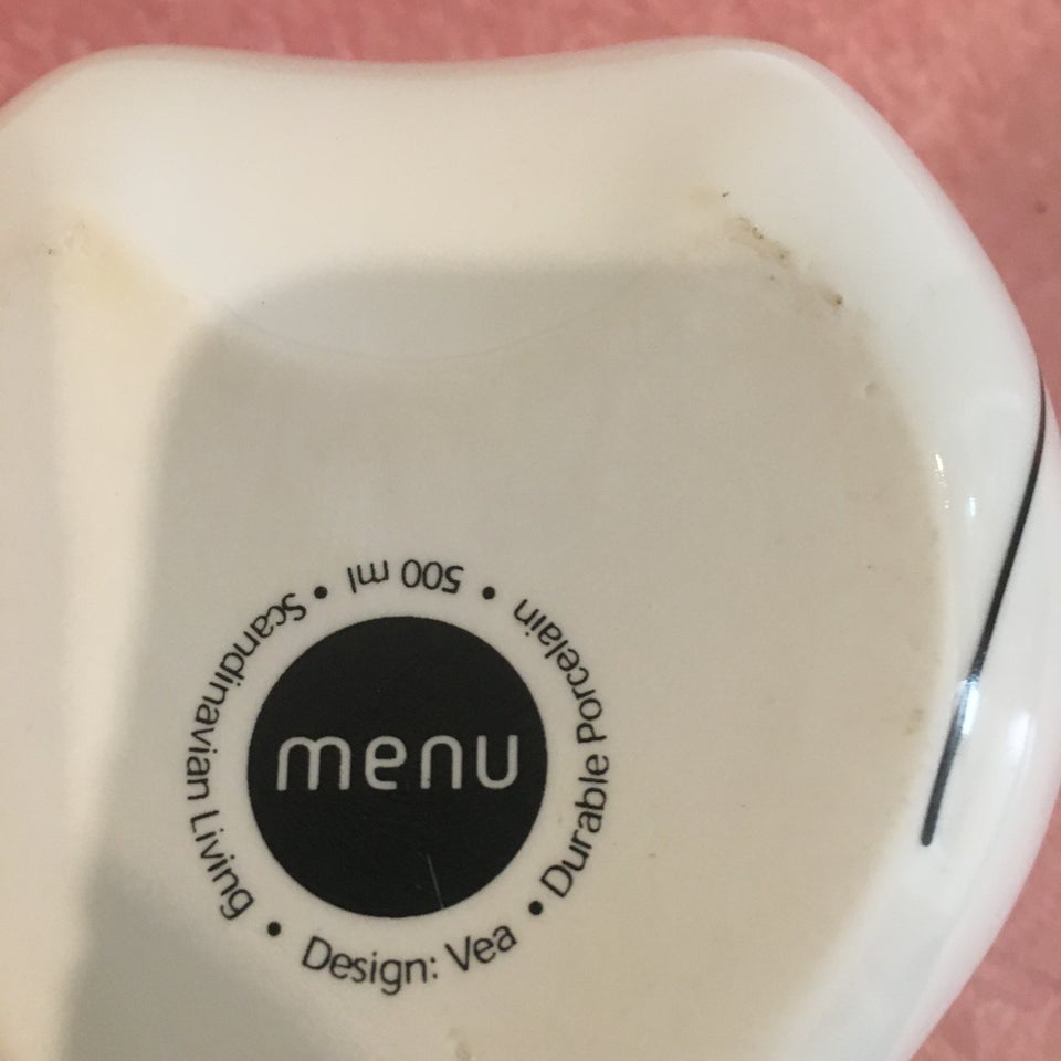 Porcelæn mælkekande  skåle menu