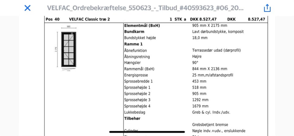 Terrassedør, træ