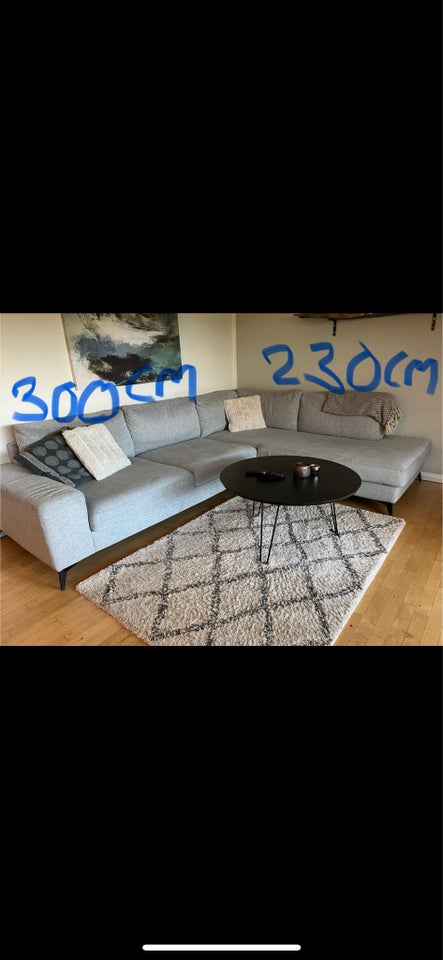 Hjørnesofa stof 6 pers