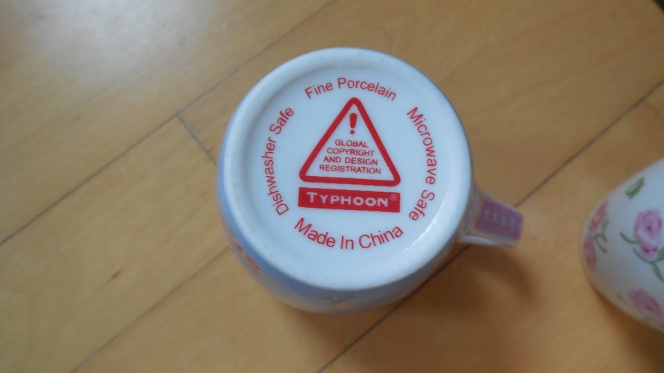 Porcelæn, tekopper, Made in China