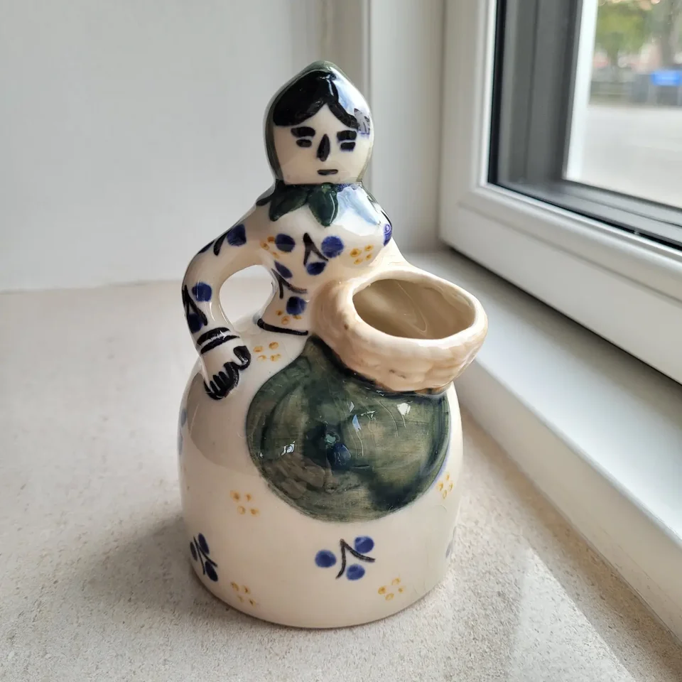 Keramik Vase Skulptur Pottedame