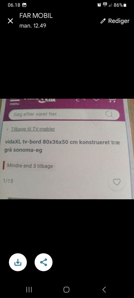 Skænk, laminat, b: 80 d: 36 h: 50