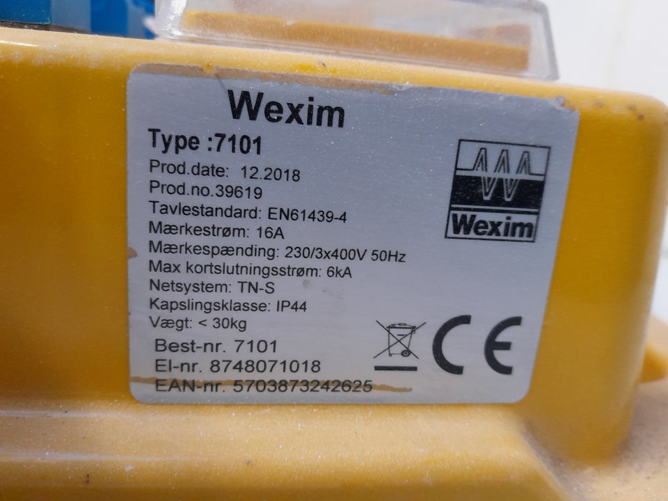 Byggetavle Wexim type 7101