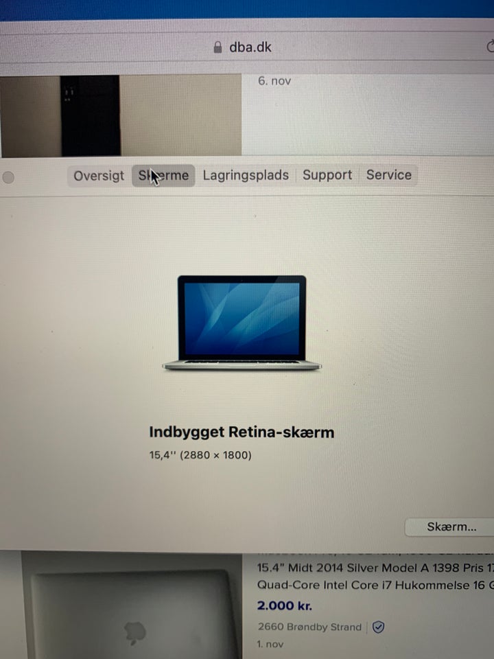 MacBook Pro, Mid 2014, 2,2 i7 GHz