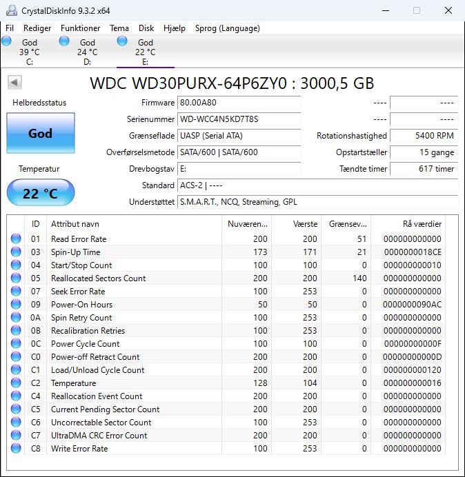 Western digital, 3000 GB, Perfekt