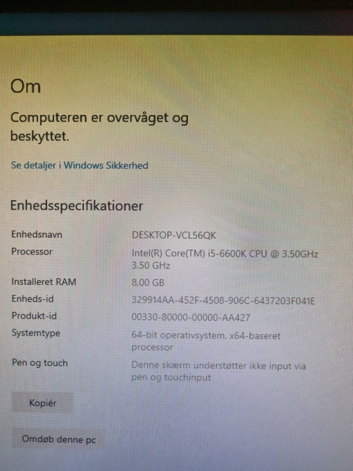 Andet mærke, 3.50 Ghz, 8 GB ram