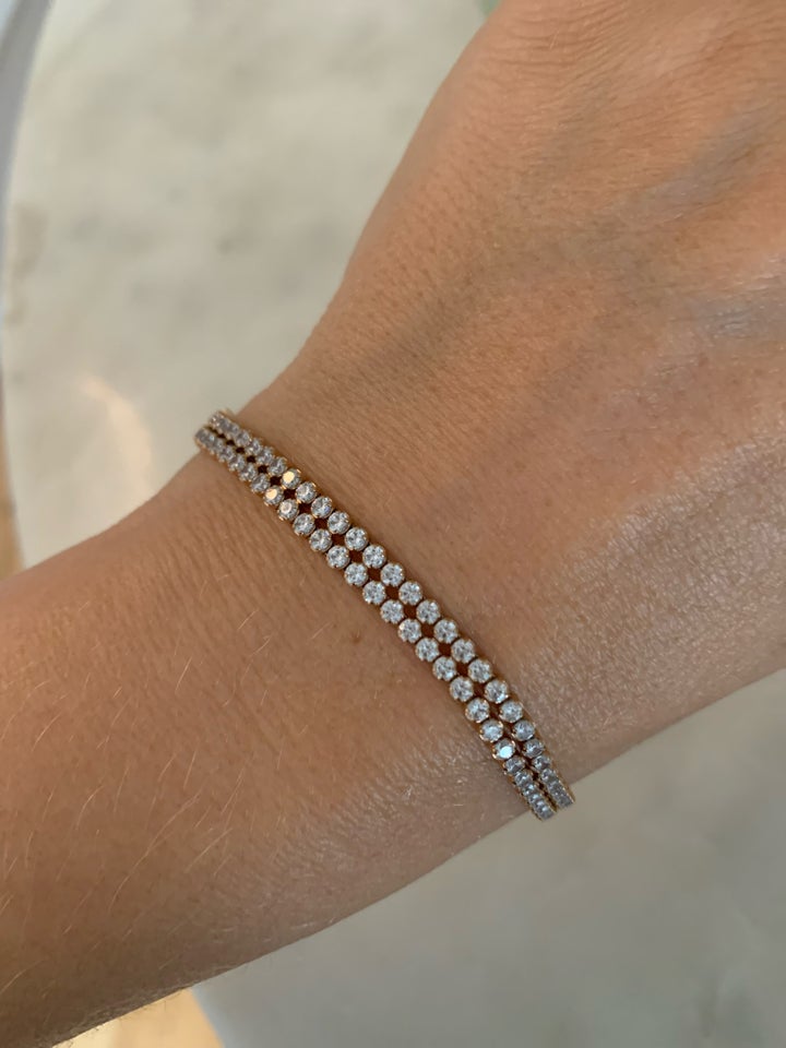 Armbånd, rødguld, Swarovski