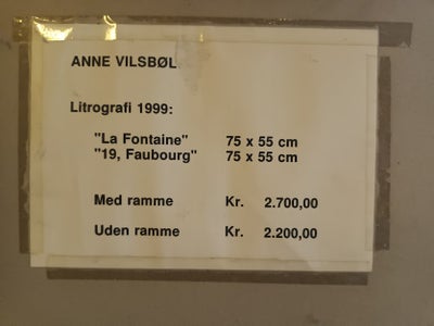 Litografi Anne Vilsbøl b: 58 h: 77