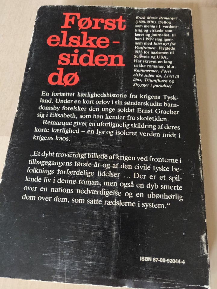 Først elske - siden dø, Erich Maria