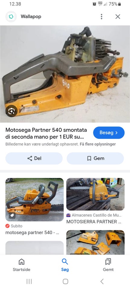 Motorsav KØBES defekt partner 540