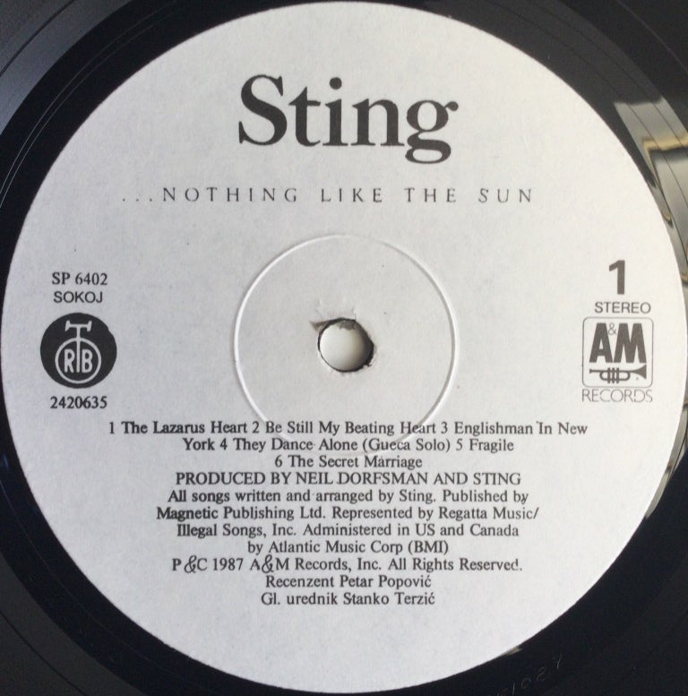 LP Sting Nothing Like The Sun