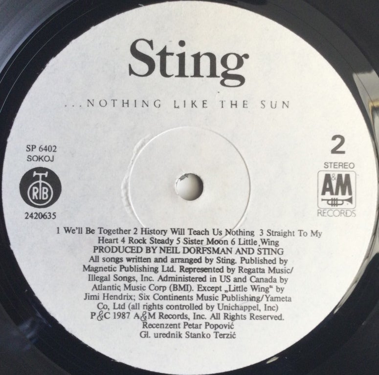 LP Sting Nothing Like The Sun