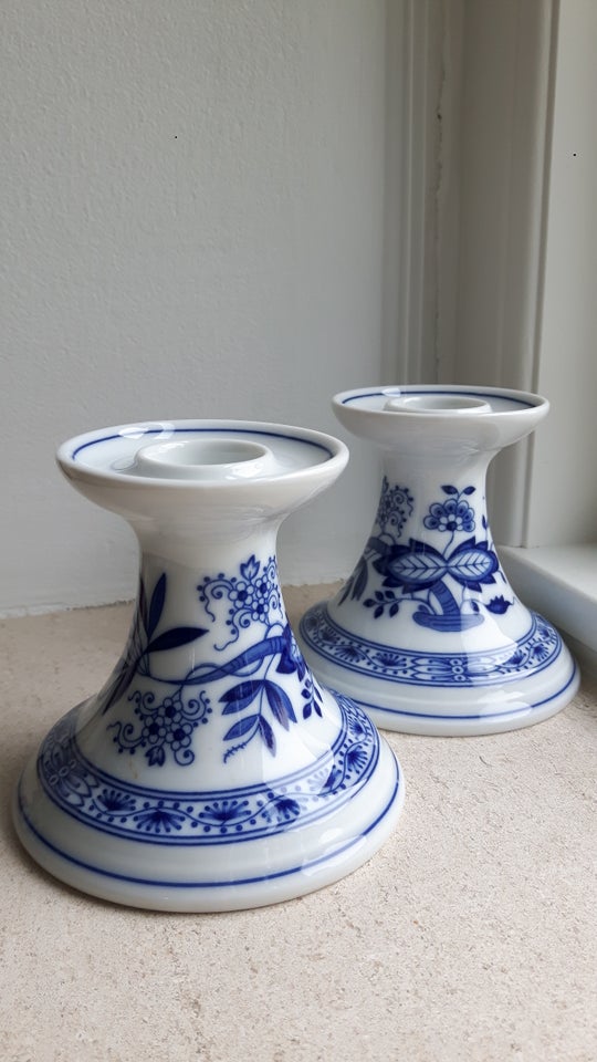 Porcelæn Lysestage sæt BLUE