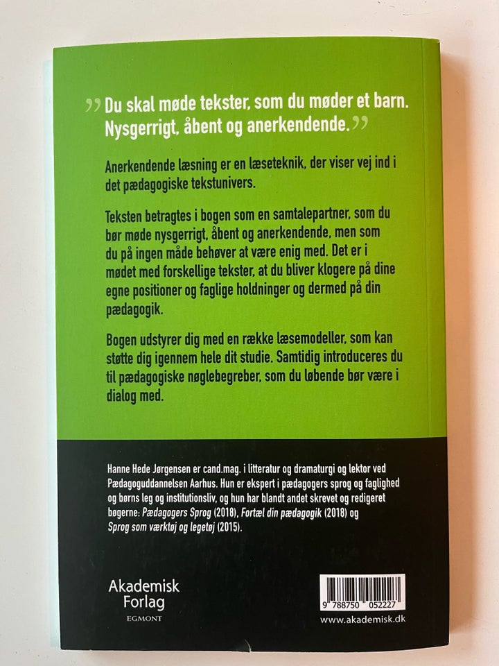 Anerkendende læsning, emne: