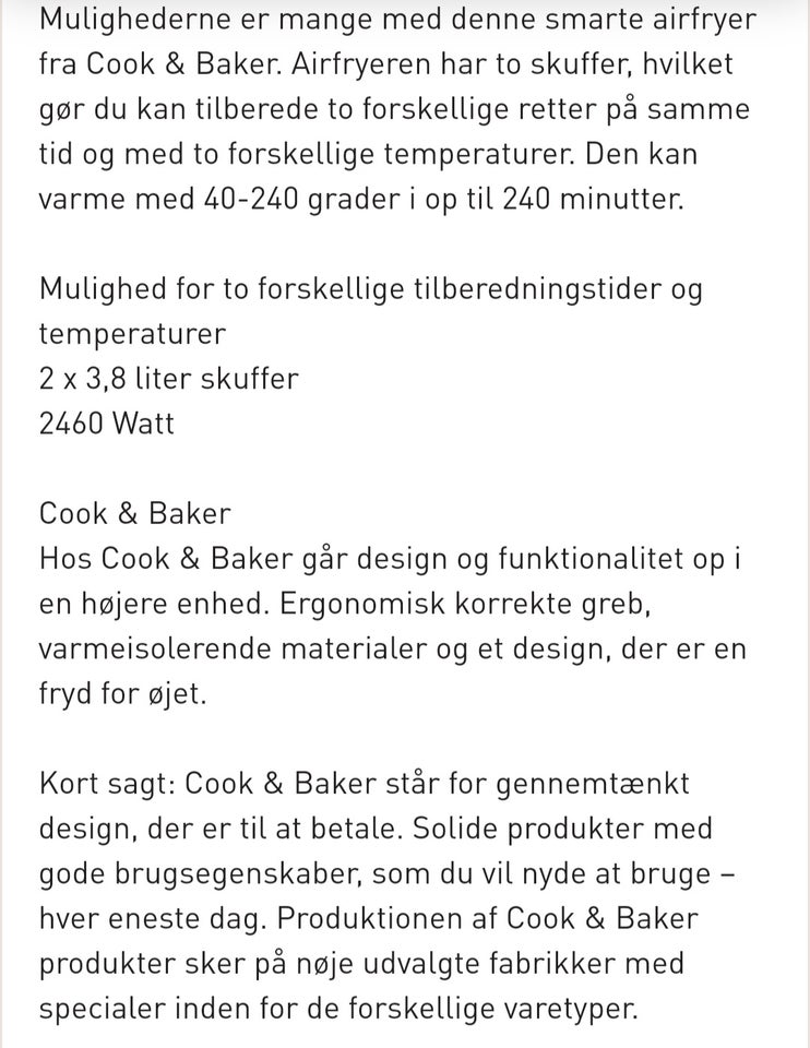 Airfryer, Cook and Baker