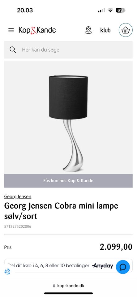 Anden bordlampe