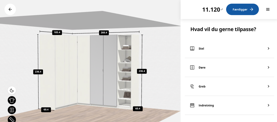 Garderobeskab IKEA b: 375 d: 58 h: