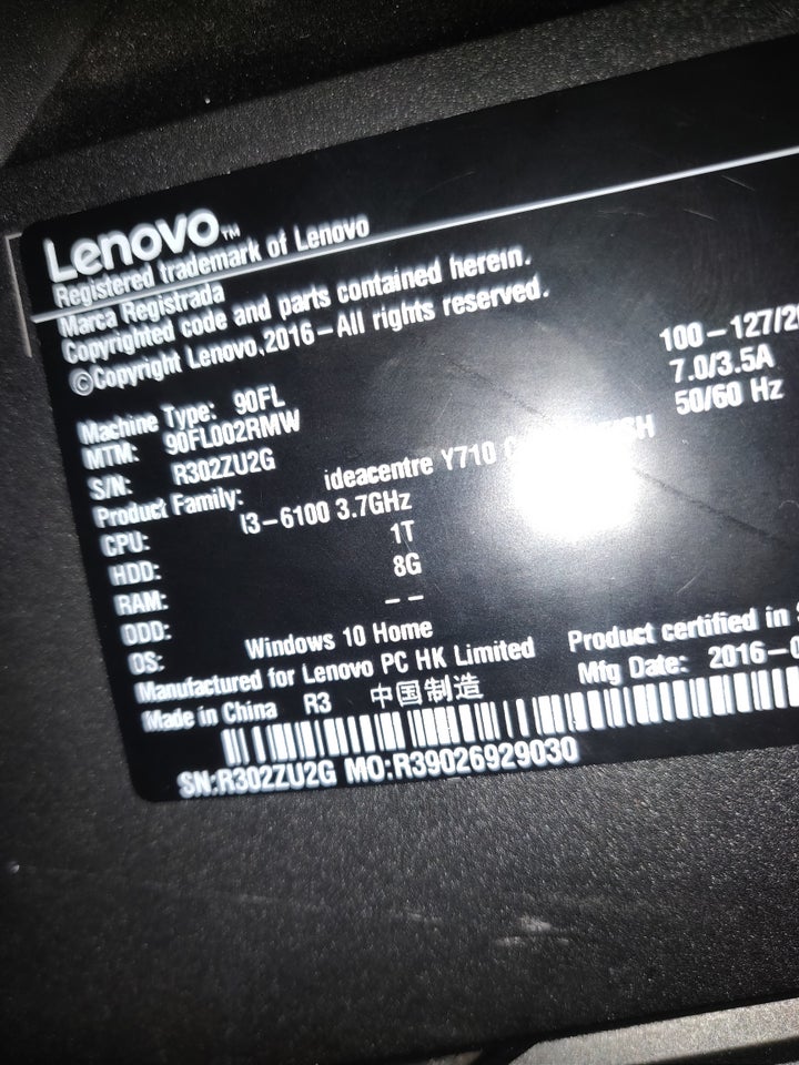 Lenovo, Desktop 9HV33DK, 3.70 Ghz