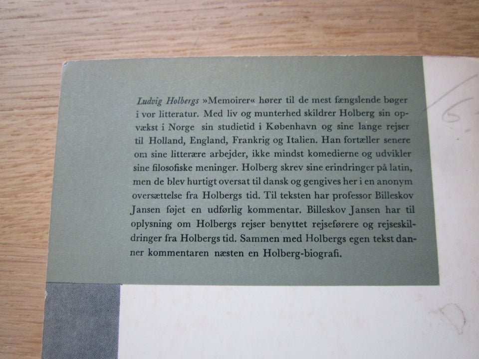 Ludvig Holbergs Memoirer, F.J.